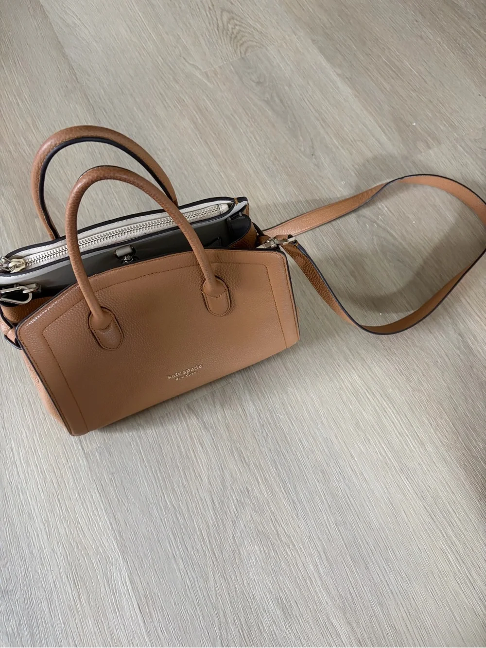 Kate Spade Brown Leather Handbag with Crossbody Strap